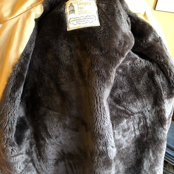 London Fog Hooded Short Trench Coat Jacket Khaki S - Picture 4 of 8